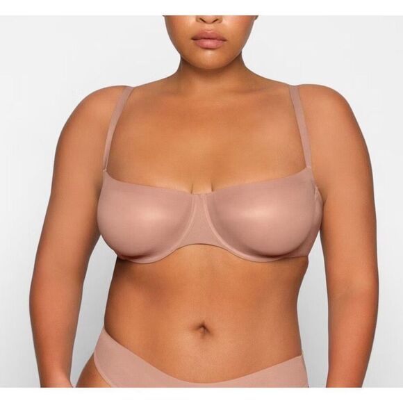 SKIMS Mesh Unlined Balconette Bra 36D Sienna - Picture 1 of 7